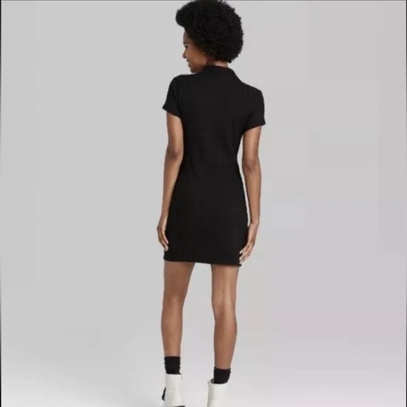 Women's Short Sleeve Bodycon Polo Dress - Wild Fable Black - Picture 8 of 14